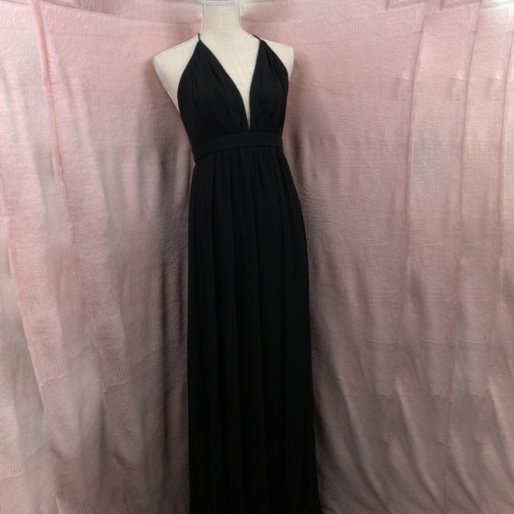 Hot Miami Styles Black Cross Strap Maxi Dress